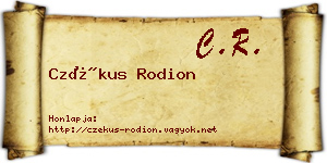 Czékus Rodion névjegykártya